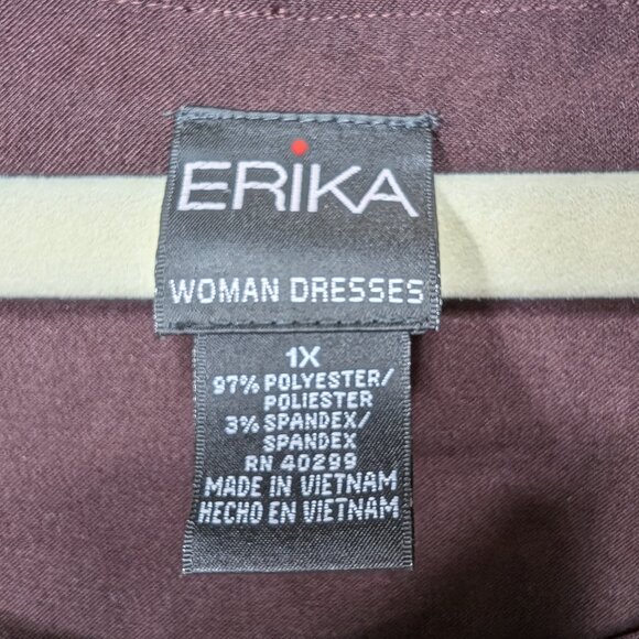 Erika Dress Sleeveless Velvety Brown Size 1X - Picture 4 of 7